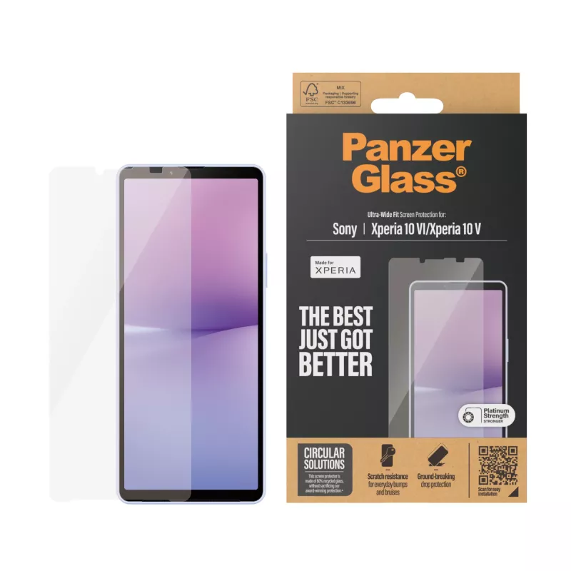 Ekraanikaitse PanzerGlass Sony Xperia 10 VI Ultra-Wide Fit kriimustus- ja löögikindel