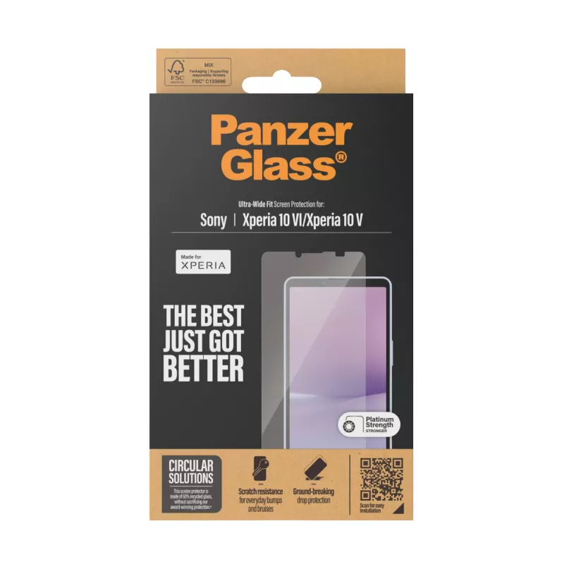 Ekraanikaitse PanzerGlass Sony Xperia 10 VI Ultra-Wide Fit kriimustus- ja löögikindel