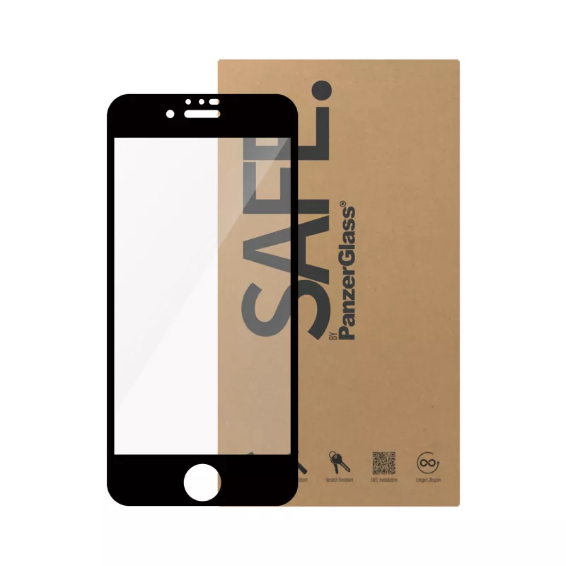 PanzerGlass SAFE. by ® ekraanikaitse iPhone SE (2020, 2022) | 8 | 7 | 6s | 6 | ülilai sobivus | BULK