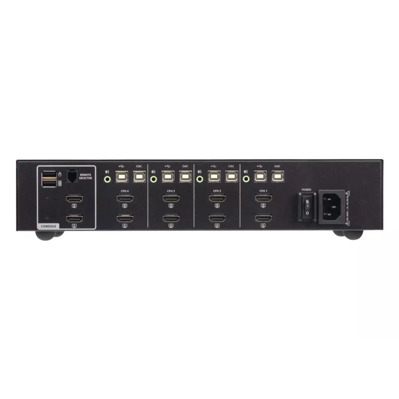 ATEN 4-pordiline USB HDMI kahe kuvariga turvaline KVM-lüliti CAC-iga (4 arvutit, 4K UHD 3840×2160)
