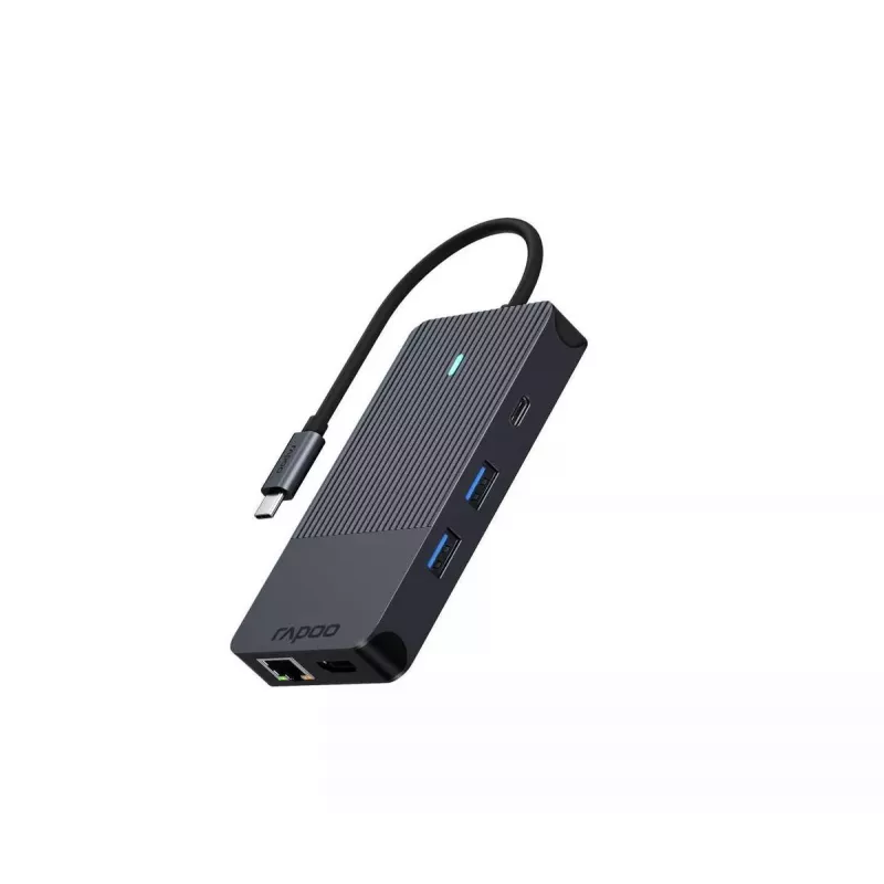 Rapoo UCM-2005 liidesekaarte/adapter 3,5 mm DisplayPort HDMI RJ-45 USB 3.2 Gen 1 USB USB-C
