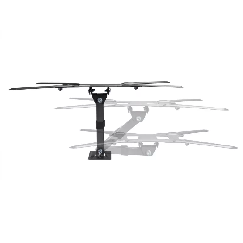 Equip 23 tolli kuni 55 tolli täisliigutusega teleri seinakinnitusklamber, 100 x 100 mm, 400 x 400 mm, -8 - 5°, -90 - 90°, roostevaba teras, must