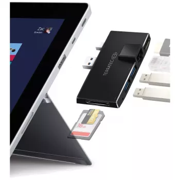 USB-jaotur Terratec CONNECT Pro2 juhtmega USB 3.2 Gen 1 must