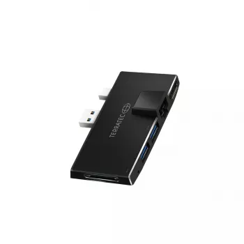 USB-jaotur Terratec CONNECT Pro2 juhtmega USB 3.2 Gen 1 must
