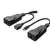 Lindy 100m USB 2.0 Type C Cat.6 pikendaja, võrgusaatja ja -vastuvõtja, 100 m, 480 Mbit/s, Cat5e, Cat6, CH317Q, CH9317, RTL8211E, must