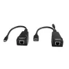 Lindy 100m USB 2.0 Type C Cat.6 pikendaja, võrgusaatja ja -vastuvõtja, 100 m, 480 Mbit/s, Cat5e, Cat6, CH317Q, CH9317, RTL8211E, must