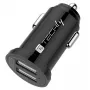 Techly Mini autolaadija 2 USB-A porti 12W / 2,4A must, auto, sigaretisüütaja, 2,4 A, must
