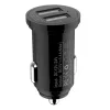 Techly Mini autolaadija 2 USB-A porti 12W / 2,4A must, auto, sigaretisüütaja, 2,4 A, must