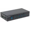 Manhattan USB-A 7-pordiline tööstuslik jaotur, 7x USB-A porti, 5 Gbps (USB 3.2 Gen1 ehk USB 3.0), 20 kV ESD kaitse, vahelduvvool, siini ja klemmiploki toitevalikud, DIN-liist, seinale kinnitatav, metallkorpus, kruviluku turvalisus