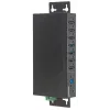 Manhattan USB-A 7-pordiline tööstuslik jaotur, 7x USB-A porti, 5 Gbps (USB 3.2 Gen1 ehk USB 3.0), 20 kV ESD kaitse, vahelduvvool, siini ja klemmiploki toitevalikud, DIN-liist, seinale kinnitatav, metallkorpus, kruviluku turvalisus