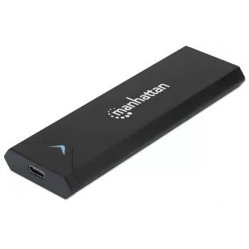 Manhattan M.2 NVMe SSD-korpus, USB-C emane ühendus, 10 Gbps (USB 3.2 Gen2 ehk USB 3.1), UASP-ühilduv, SuperSpeed+ USB, alumiinium, must, kolmeaastane garantii