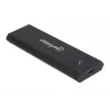 Manhattan M.2 NVMe SSD-korpus, USB-C emane ühendus, 10 Gbps (USB 3.2 Gen2 ehk USB 3.1), UASP-ühilduv, SuperSpeed+ USB, alumiinium, must, kolmeaastane garantii