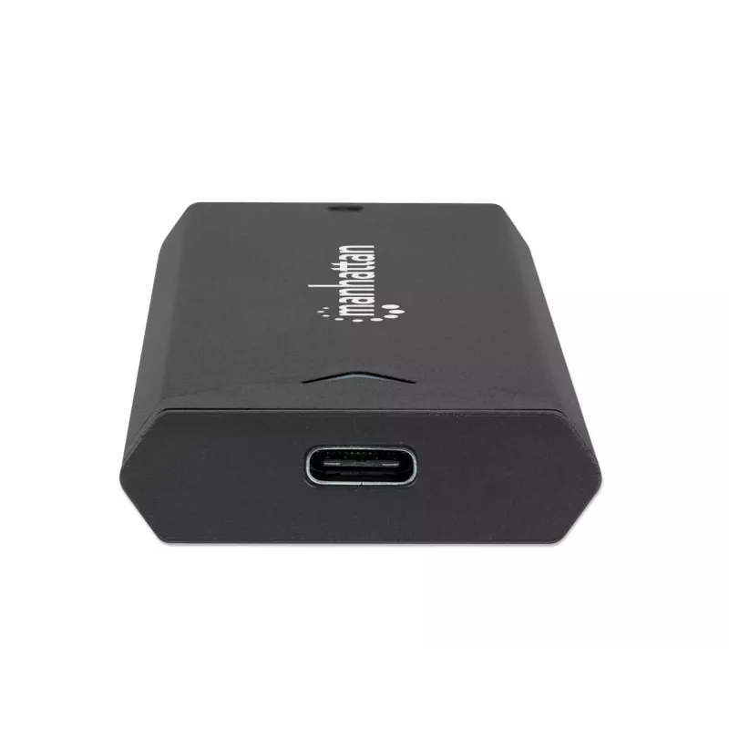 Manhattan M.2 NVMe SSD-korpus, USB-C emane ühendus, 10 Gbps (USB 3.2 Gen2 ehk USB 3.1), UASP-ühilduv, SuperSpeed+ USB, alumiinium, must, kolmeaastane garantii