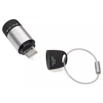 Võtmehoidjaga taskulamp TROIKA ECO CHARGE must hall LED USB