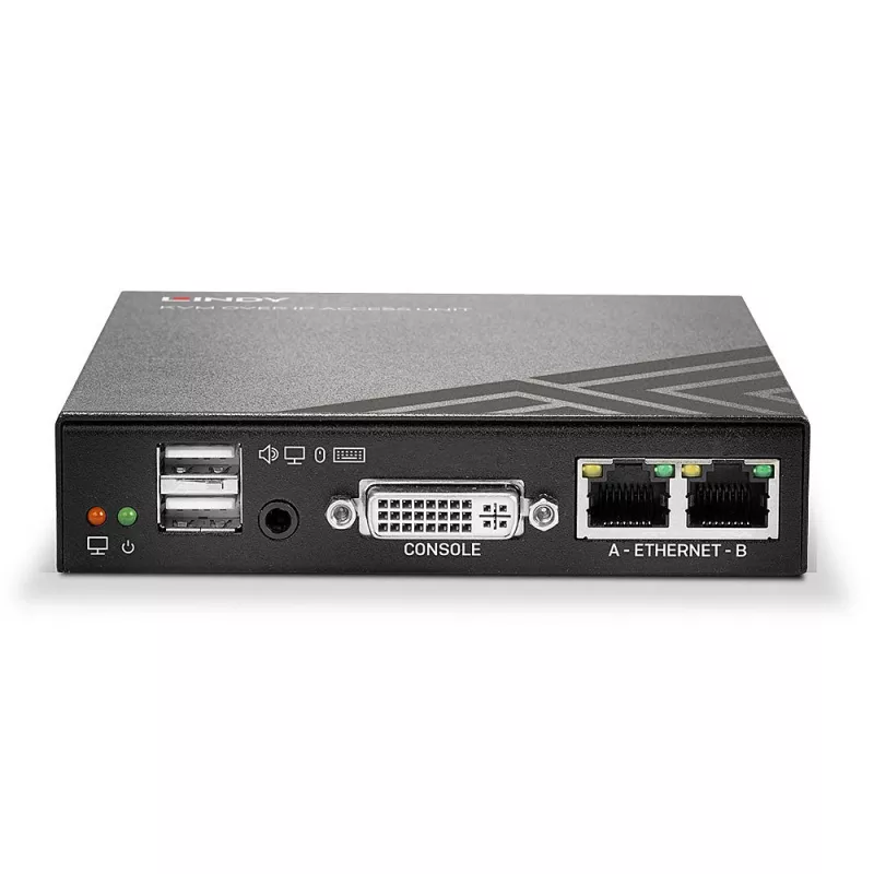 Lindy KVM üle IP pöördus, DVI-I, USB ja PS/2, juhtmega, 1920 x 1200 pikslit, metall, CE, UKCA, FCC, CP65, DVI-I, 5 V