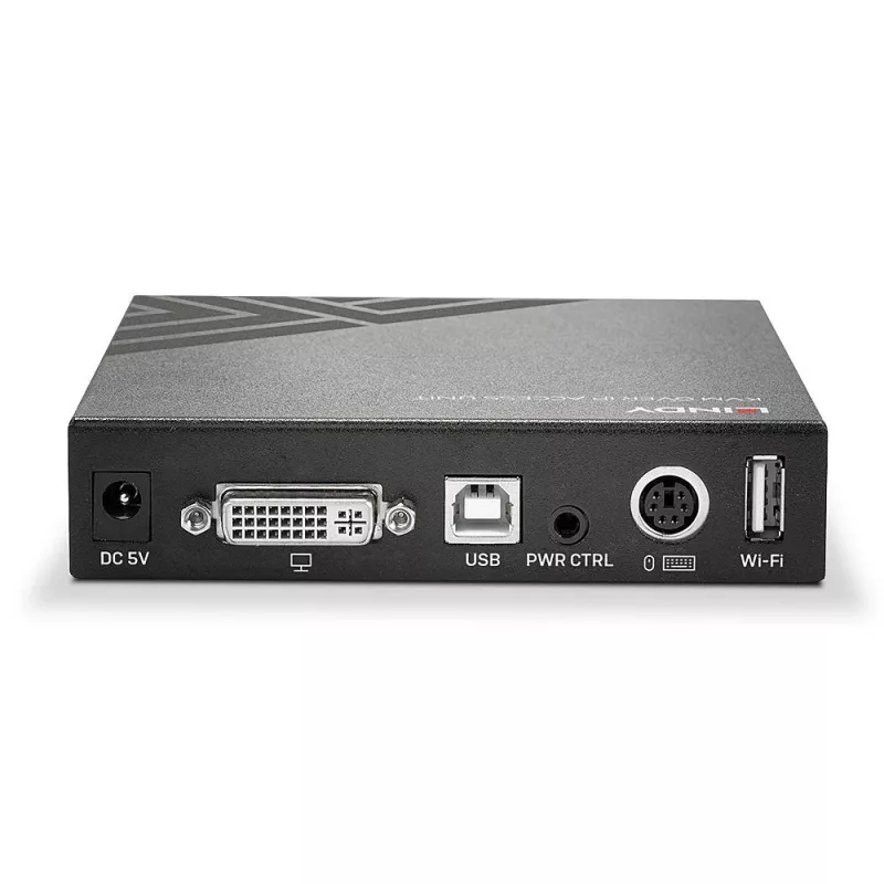 Lindy KVM üle IP pöördus, DVI-I, USB ja PS/2, juhtmega, 1920 x 1200 pikslit, metall, CE, UKCA, FCC, CP65, DVI-I, 5 V