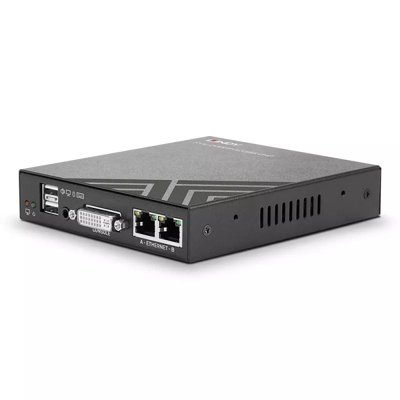 Lindy KVM üle IP pöördus, DVI-I, USB ja PS/2, juhtmega, 1920 x 1200 pikslit, metall, CE, UKCA, FCC, CP65, DVI-I, 5 V