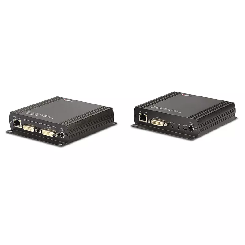 Lindy 140m Cat.6 DVI-D, USB, Audio ja RS-232 KVM-pikendaja, Saatja ja vastuvõtja, Juhtmega, 140 m, Cat6, 60 Hz, Must