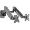 Manhattan Dual Wall Mount for TV & Monitors (Full Motion Gas Spring), For screens 17 inch to 32 inch, VESA Ühilduvus: 75x75mm and 100x100mm - check the dimensions of the four mounting holes on back of screen to ensure it fits, Max 8kg each, Must, Bracket