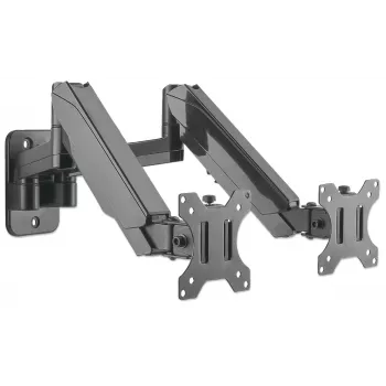Manhattan Dual Wall Mount for TV & Monitors (Full Motion Gas Spring), For screens 17 inch to 32 inch, VESA Ühilduvus: 75x75mm and 100x100mm - check the dimensions of the four mounting holes on back of screen to ensure it fits, Max 8kg each, Must, Bracket