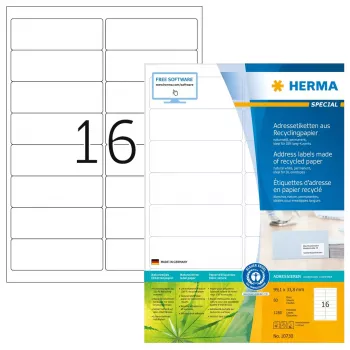 Isekleepuv printerisilt HERMA 10730 Valge 9,91x3,38 cm 1280 silti