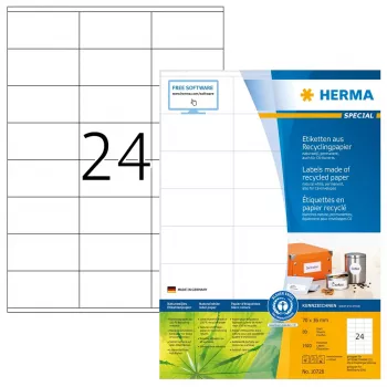 Isekleepuv printerisilt HERMA 10728 Valge 7 cm x 3,6 cm