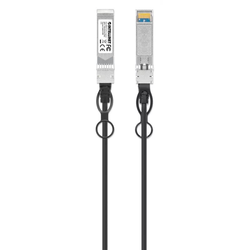 Intellinet 0,5 m 10G SFP+ passiivne otseühendusega vask-twinax-kaabel 30AWG MSA SFP-H10GB-CU50CM ühilduv