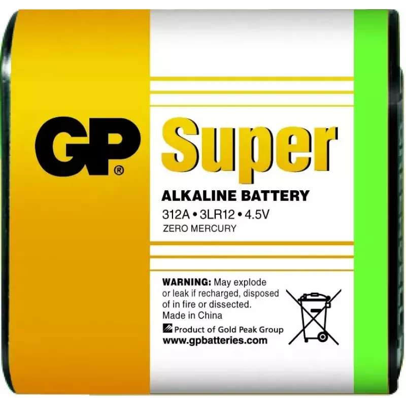GP Batteries Super Leelispatarei 4,5V ühekordne leelispatarei prismaatiline