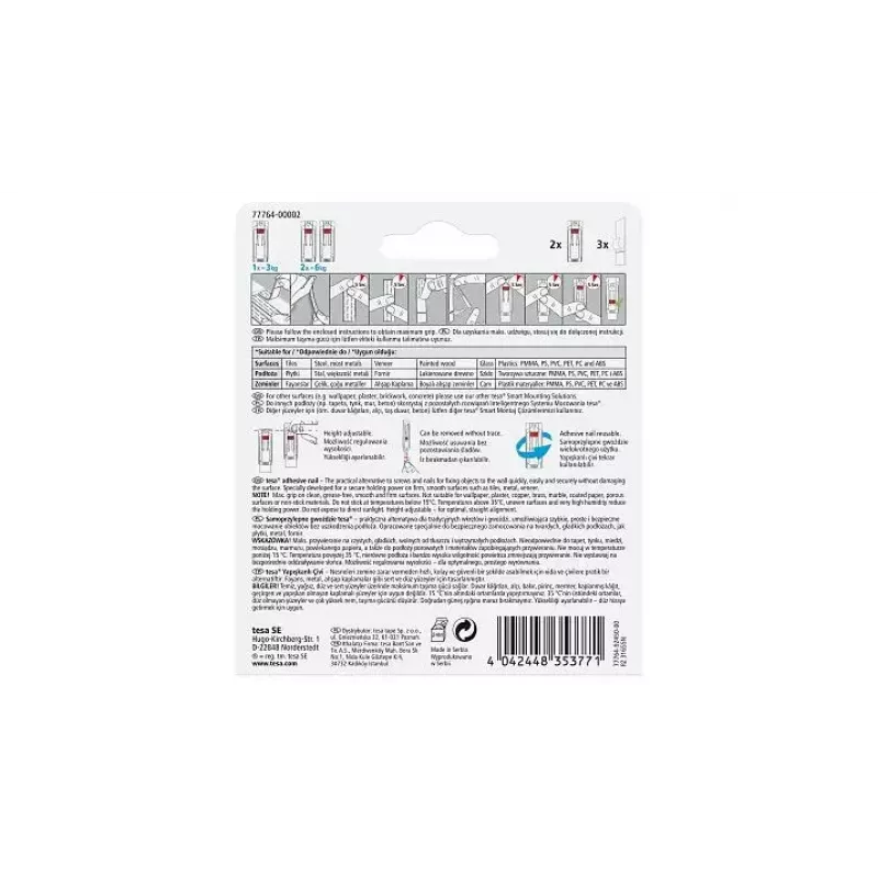 Universaalne konks TESA 77764 sisetingimustesse valge 2 tk