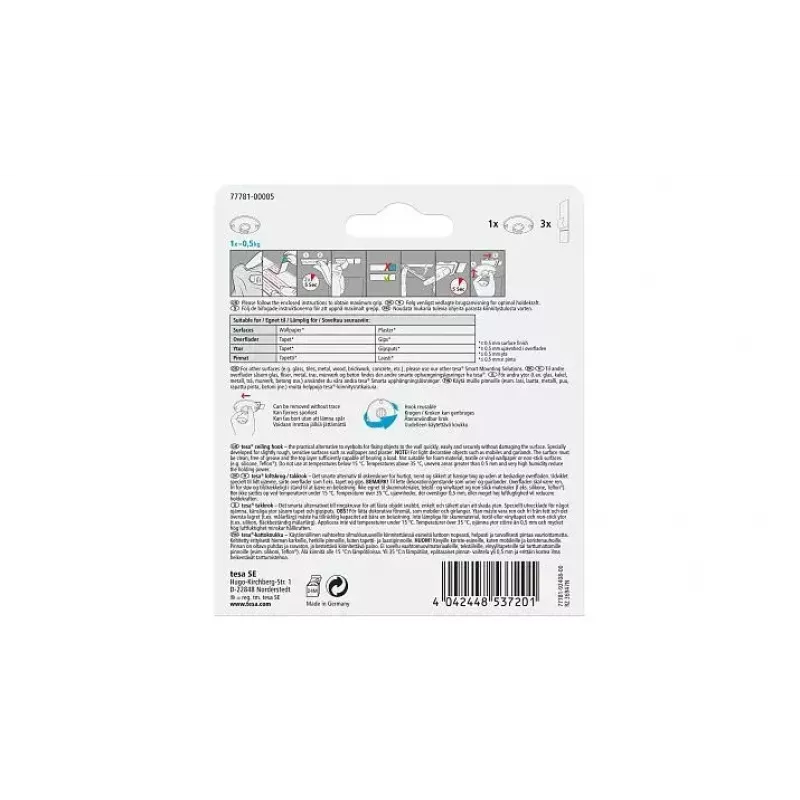 TESA 77781 siseotstarbeline konks, valge, 1 tk