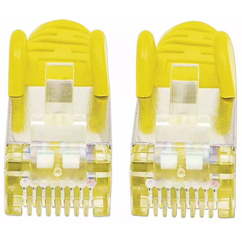 Intellinet võrk patch-kaabel, Cat7 kaabel/Cat6A pistikud, 2 m, kollane, vask, S/FTP, LSOH/LSZH, PVC, RJ45, kullatud kontaktid, tõmbevaba, saapaga, eluaegne garantii