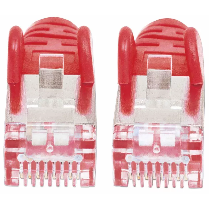 Intellinet võrgukaabel, Cat7 kaabel/Cat6A pistikud, 2 m, punane, vask, S/FTP, LSOH/LSZH, PVC, RJ45, kullatud kontaktidega, haakumisvastane, kaitsekattega, eluaegne garantii