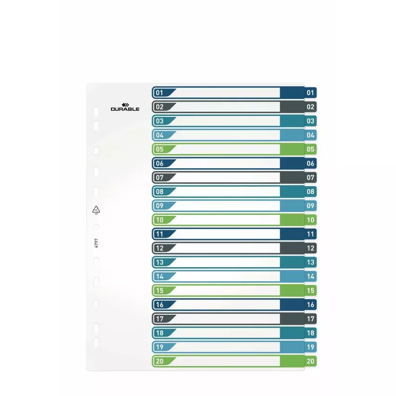 Tühi vahelehe indeks Durable 679727 Mitmevärviline Polüpropüleen 245x305 mm