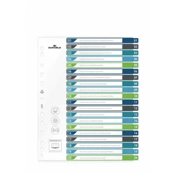 Tühi vahelehe indeks Durable 679727 Mitmevärviline Polüpropüleen 245x305 mm