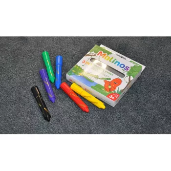 Crayon Malinos 301036 6 tk mitmevärviline Must Sinine Roheline Punane Violetne Kollane