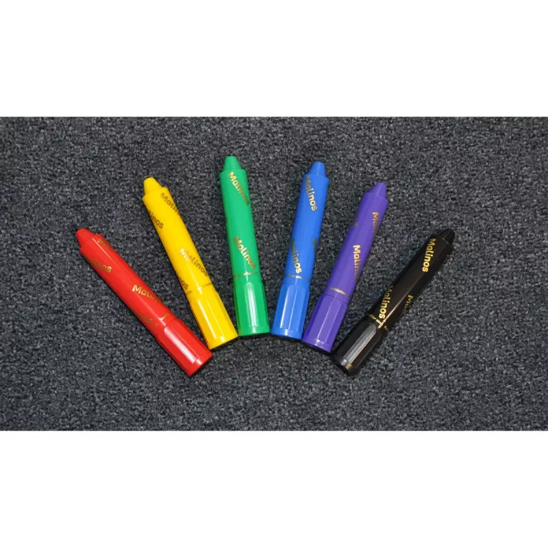Crayon Malinos 301036 6 tk mitmevärviline Must Sinine Roheline Punane Violetne Kollane