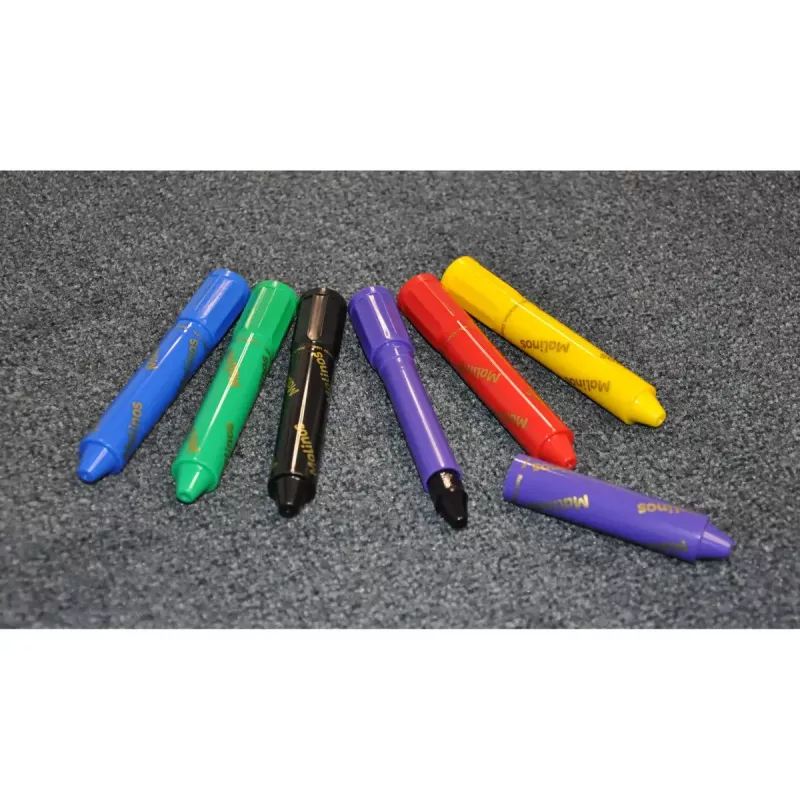 Crayon Malinos 301036 6 tk mitmevärviline Must Sinine Roheline Punane Violetne Kollane
