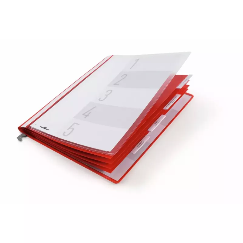 Tavaline dokumendikaust Durable 255503 Plastik Punane Läbipaistev 5 tk