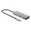 Manhattan USB-C dokk/jaotur kaardilugejaga, pordid (x7): Ethernet, HDMI, USB-A (x3) ja USB-C (x2), Power Delivery (PD) 100 W – vajab välist USB-C laadijat (ei ole kaasas). USB-toitega (välist toiteallikat pole vaja), kui PD ei ole kasutusel