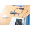 Manhattan USB-C dokk/jaotur kaardilugejaga, pordid (x7): Ethernet, HDMI, USB-A (x3) ja USB-C (x2), Power Delivery (PD) 100 W – vajab välist USB-C laadijat (ei ole kaasas). USB-toitega (välist toiteallikat pole vaja), kui PD ei ole kasutusel