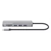 Manhattan USB-C dokk/jaotur kaardilugejaga, pordid (x7): Ethernet, HDMI, USB-A (x3) ja USB-C (x2), Power Delivery (PD) 100 W – vajab välist USB-C laadijat (ei ole kaasas). USB-toitega (välist toiteallikat pole vaja), kui PD ei ole kasutusel