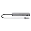 Manhattan USB-C dokk/jaotur kaardilugejaga, pordid (x7): Ethernet, HDMI, USB-A (x3) ja USB-C (x2), Power Delivery (PD) 100 W – vajab välist USB-C laadijat (ei ole kaasas). USB-toitega (välist toiteallikat pole vaja), kui PD ei ole kasutusel