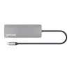 Manhattan USB-C dokk/jaotur kaardilugejaga, pordid (x7): Ethernet, HDMI, USB-A (x3) ja USB-C (x2), Power Delivery (PD) 100 W – vajab välist USB-C laadijat (ei ole kaasas). USB-toitega (välist toiteallikat pole vaja), kui PD ei ole kasutusel