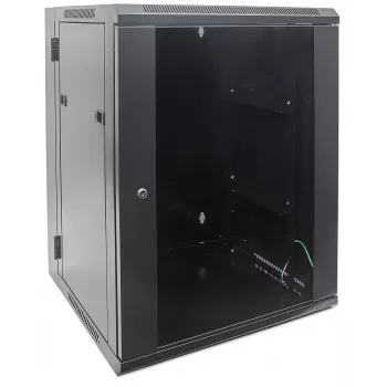 Intellinet 19-tolline seinakapp - seinale kinnitatav (kaheosaline hingedega väljapööratav), 15U, 550 mm sügav, must, kokkupandud, max 30 kg, pöördub välja, et pääseda ligi kapi tagaküljele seinale paigaldatuna, 19-tolline, kasutatav sügavus 425 mm, seinale kinnitamise osad ei kuulu komplekti