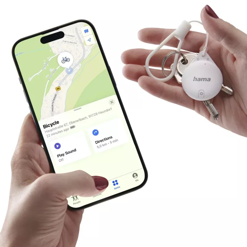 Hama 00185816 GPS-jälgija/otsija, ese, valge