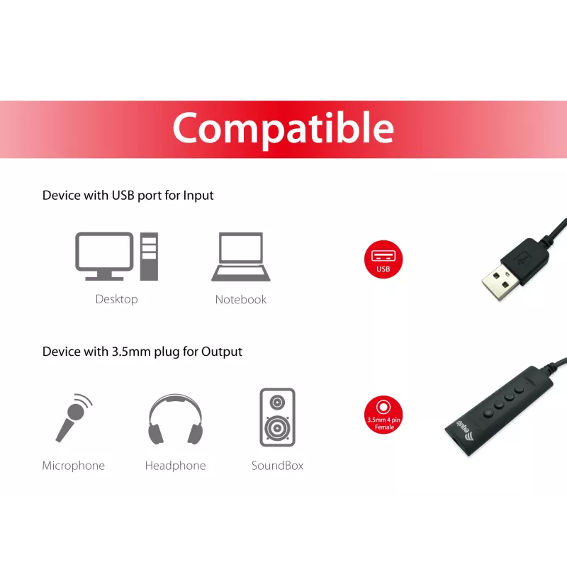 Juhtadapter Equip USB Audio kaabliadapter 245321