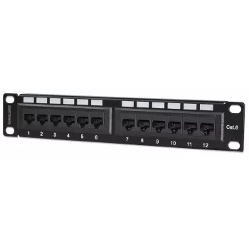 Intellinet Patchpaneel, Cat6, 10 tolli, UTP, 1U, 12 pordiga, must