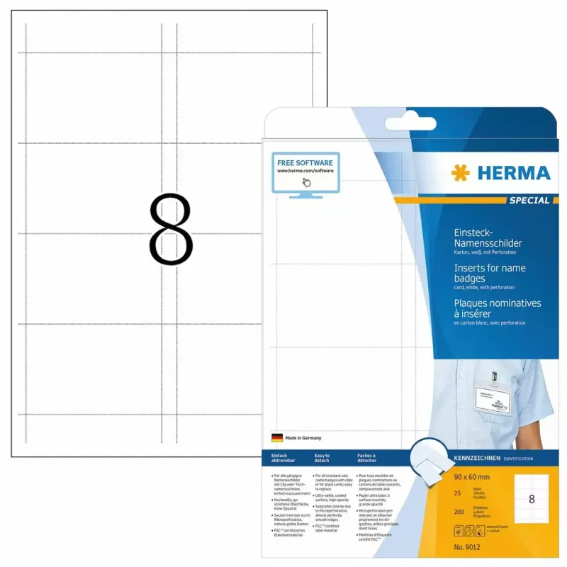 Mittekleepuv printerisilt HERMA 9012