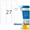 Tindiprinteri sildid HERMA A4 63,5x29,6 mm valge kile matt ilmastikukindel 270 tk