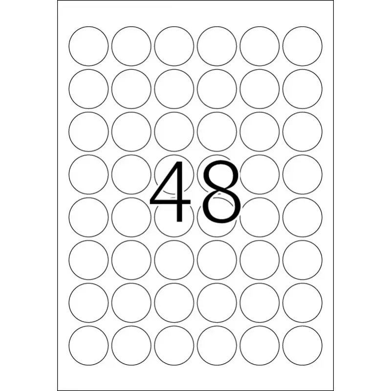 Labels A4 HERMA Ø 30 mm round Valge extra strong adhesion 1200 pcs